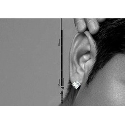 Pure White Square Titanium Earrings 