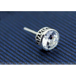 Pure White Round Titanium Earrings 