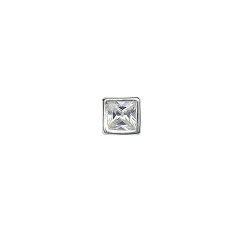 Pure White Square Titanium Earrings 
