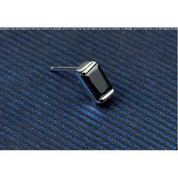 Light Black Rectangular Titanium Earrings
