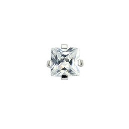Pure White Square Titanium Earrings 