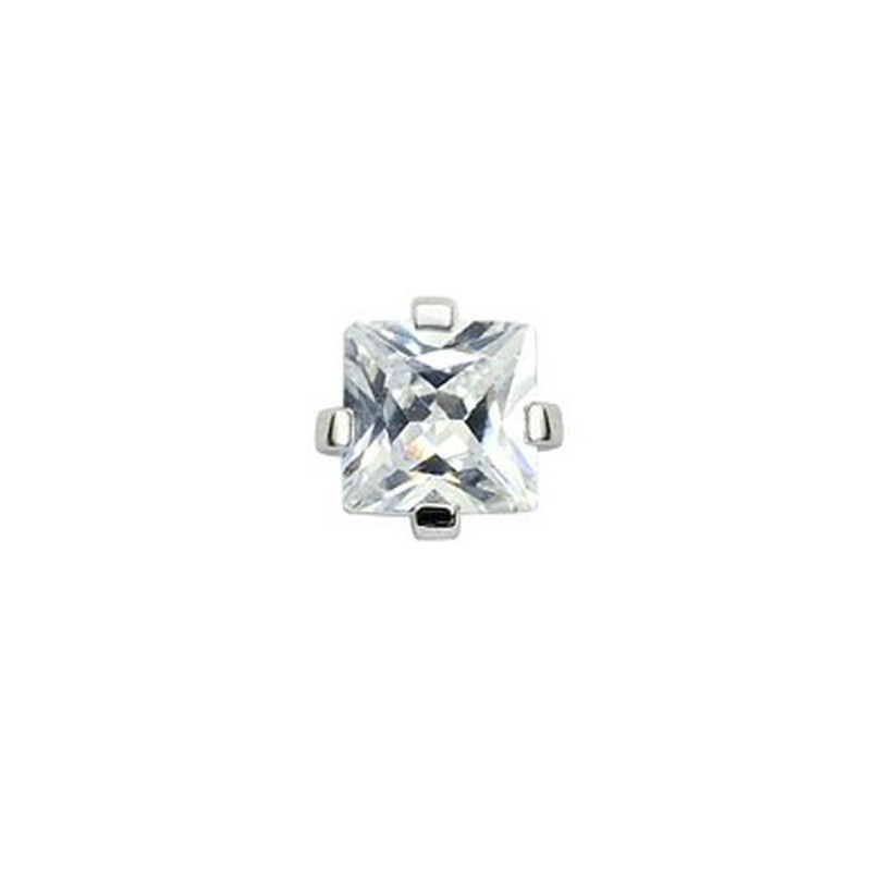 Pure White Square Titanium Earrings 