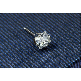 Pure White Square Titanium Earrings 