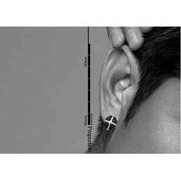 Popular Cross Shield Titanium Earrings
