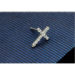 White Cross-shaped Titanium Earrings