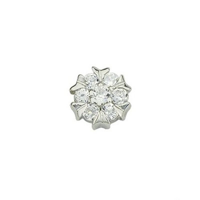 Noble White Round Titanium Earrings