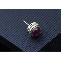 Beautiful Purple Oval Titanium Earrings