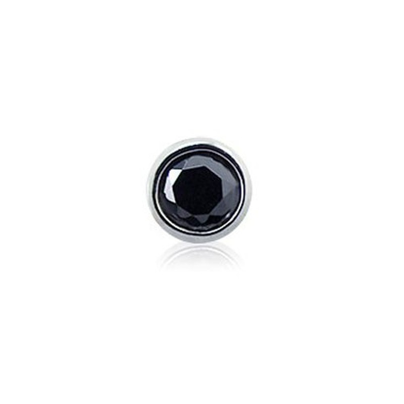 Black Round Titanium Earrings