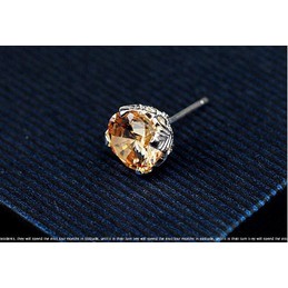Light brown Round Titanium Earrings