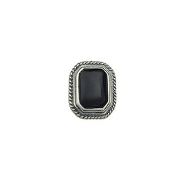 Stable black rectangular titanium earrings