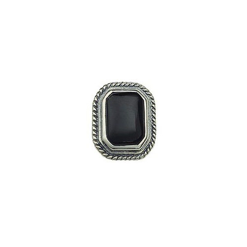 Stable black rectangular titanium earrings