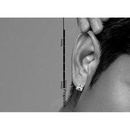 Square Textured Titanium Earrings 