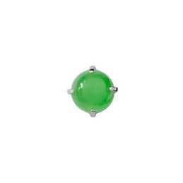 Round Carved Jade Earrings Titanium