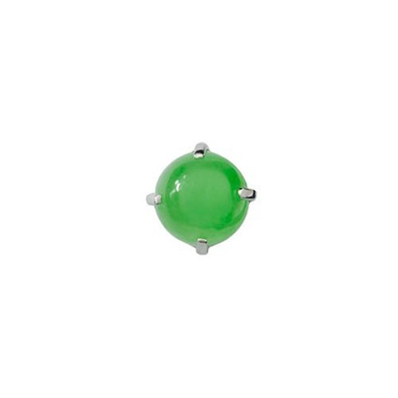 Round Carved Jade Earrings Titanium