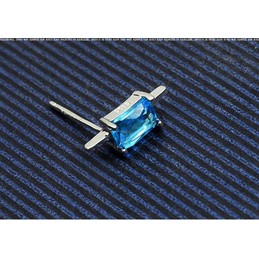 Beautiful Blue Rectangular Titanium Earrings