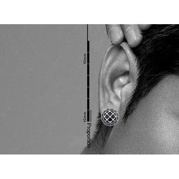 Cool Black Round Reticular  Titanium Earrings