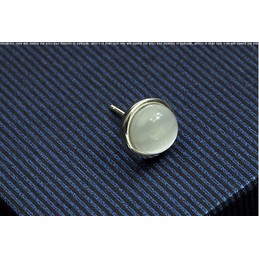 White Hemispherical Pearl Titanium Earrings