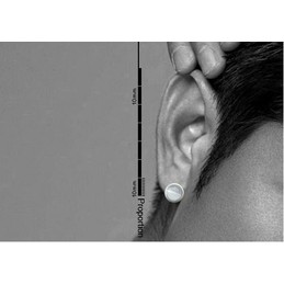 White Hemispherical Pearl Titanium Earrings