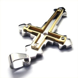 Fashion Cross Titanium Pendant (Gloden) 18814