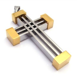 New Style Weave Cross Titanium Pendant (Gloden) 18062