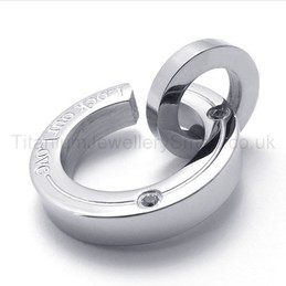 Fracture Ring Silvery Titanium Pendant 20250