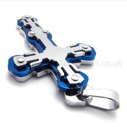Three Layers Blue Cross Titanium Pendant 20265