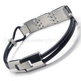 Mens Slingshot Titanium and Rubber Bracelet 17202