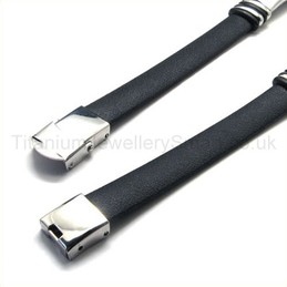 Titanium Leather Three Sweetheart Bracelet 18808