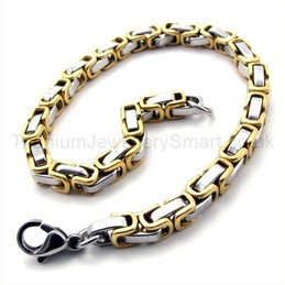 Gold Great Wall Pattern Single Folded Titanium Bracelet 19290