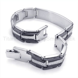 Great Wall Pattern Titanium ID Bracelet 19333