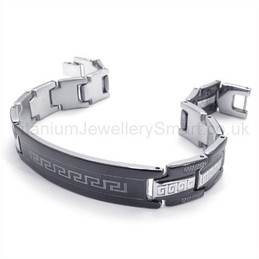 Great Wall Pattern Titanium ID Bracelet 19333