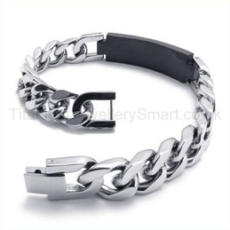 Fashion Titanium Black ID Bracelet 19587