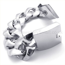 Polished Titanium Mens Wide Bracelet 19717