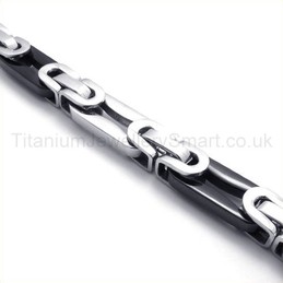 Black Mens Supreme Stylish Titanium Bracelet 19789