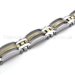 Gold Mens Fashion Titanium Bracelet 20147