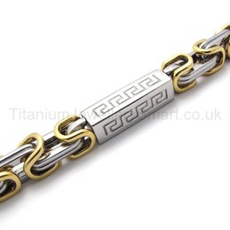 Stylish Gold Chain Titanium BOX Link Bracelet 20217