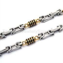 Gold Jars Mens Titanium Necklace 19041
