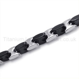 Two-tone Mens Titanium Necklace 19211