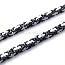 The Black Great Wall Pattern Single Layer Titanium Necklace 19288