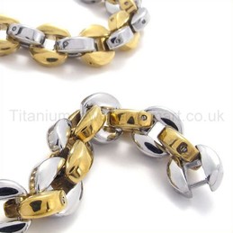 Gold Rolo Link Titanium Necklace 19407