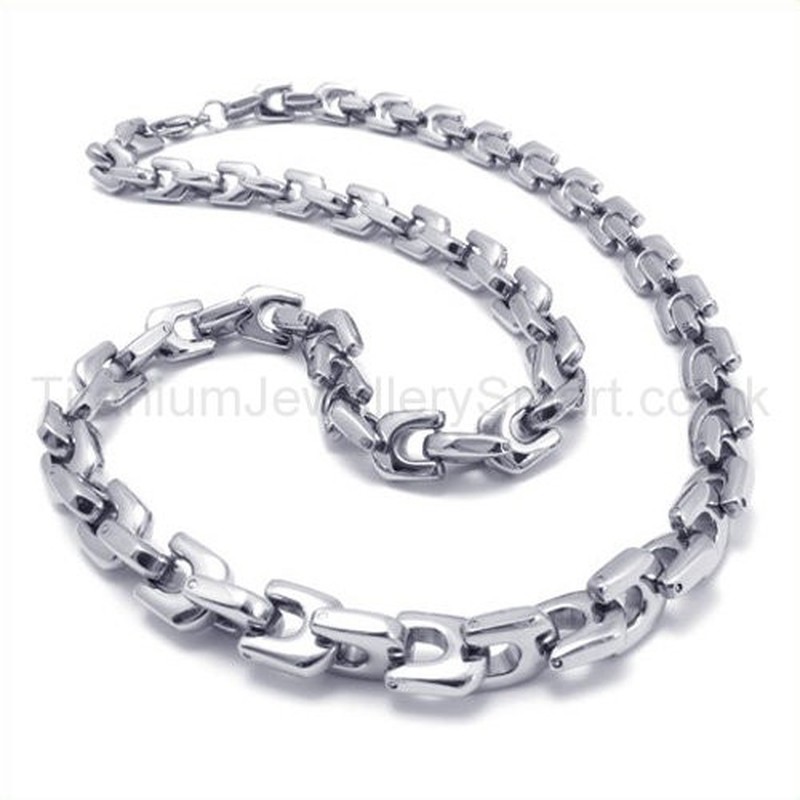 Fashion Mens Titanium U-link Necklace 19544