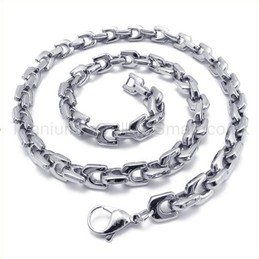 Fashion Mens Titanium U-link Necklace 19544