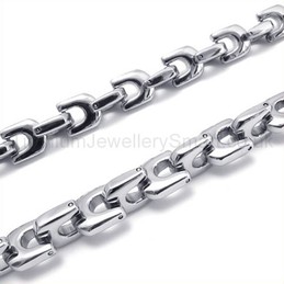Fashion Mens Titanium U-link Necklace 19544