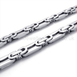 Silver Oval Box Titanium Necklace 19793
