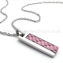 Womens Titanium Purple Pendant Necklace 20137