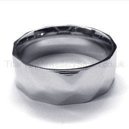 Silvery Titanium Ring 18444