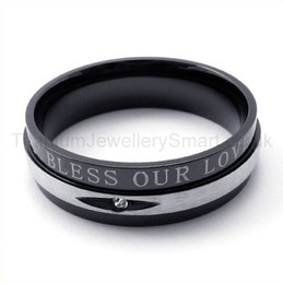 Diamond Black Titanium Ring 19176