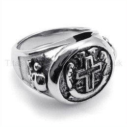 Classical Cross Titanium Ring 19225