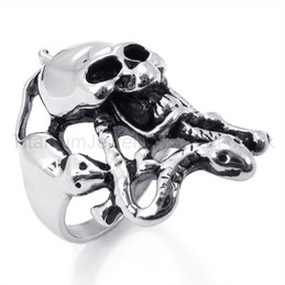 Classical Skulls Titanium Ring 19236