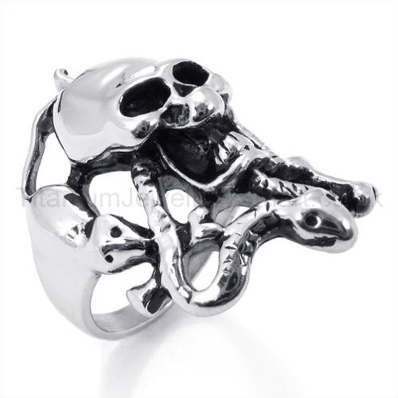 Classical Skulls Titanium Ring 19236